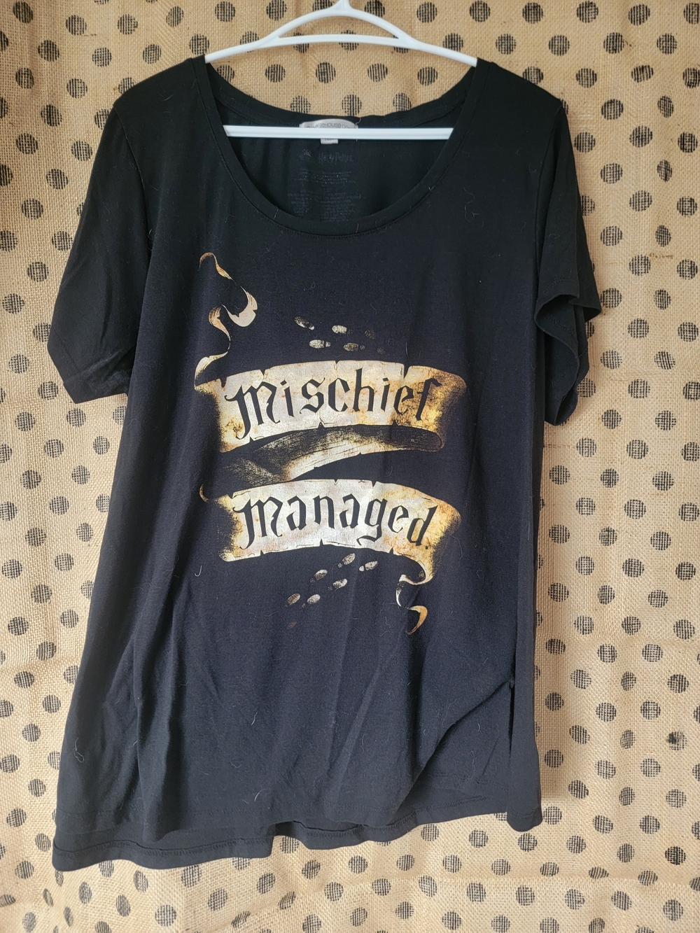 Harry Potter Mischief Managed Short Sleeve Graphic Tee - Black